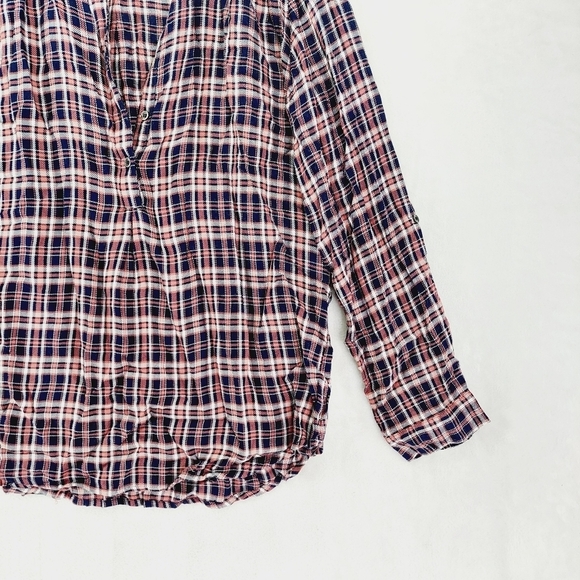 Laju Multicolor Plaid Rayon Long Sleeve Button-Down Shirts 898 - Picture 3 of 7